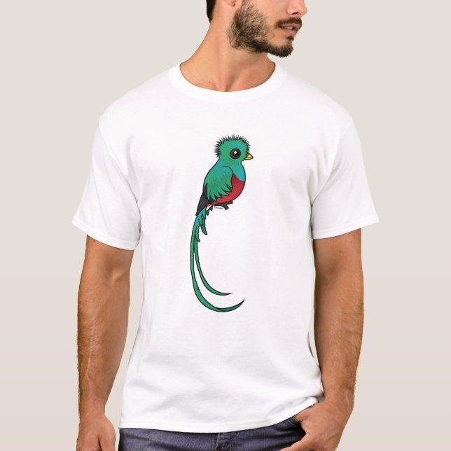 Birdorable glänsande Quetzal Tee Shirt (Framsida)