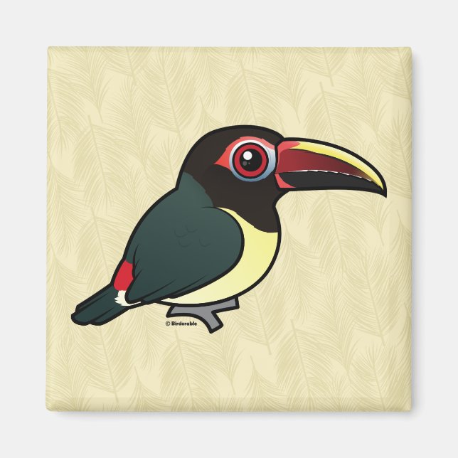 Birdorable Grönt Aracari Magnet (Framsidan)