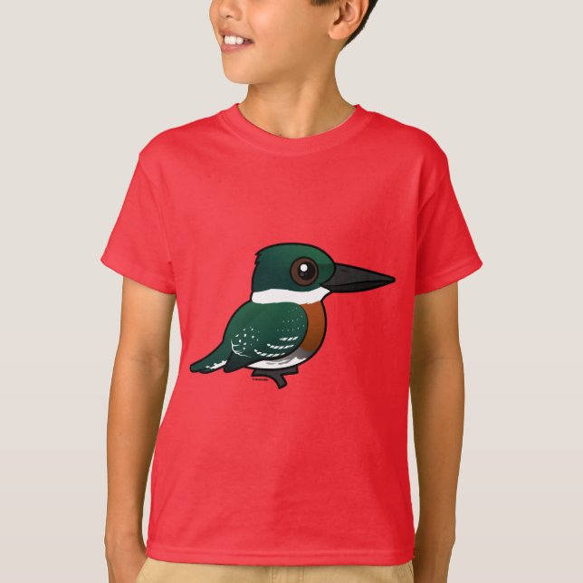 Birdorable Grönt Kingfisher T Shirt (Framsida)