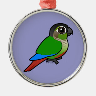 Birdorable Grönt-varade fräck mot Conure Julgransprydnad Metall