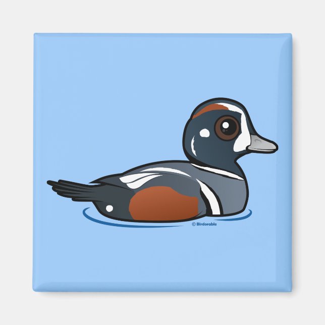 Birdorable Harlequin Anka Magnet (Framsidan)