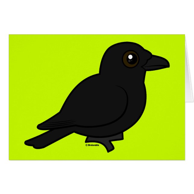 Birdorable kadaverkråka hälsningskort (Framsidan Horizontal)