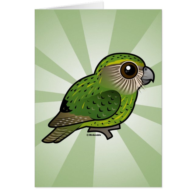 Birdorable Kakapo Hälsningskort (Framsidan)