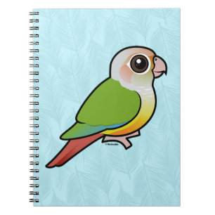 Birdorable kanel Grönt-varade fräck mot Conure Anteckningsbok Med Spiral