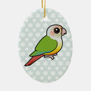 Birdorable kanel Grönt-varade fräck mot Conure Julgransprydnad Keramik