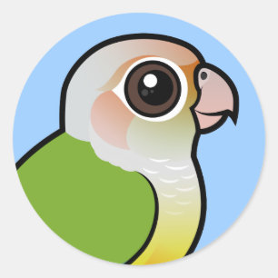Birdorable kanel Grönt-varade fräck mot Conure Runt Klistermärke