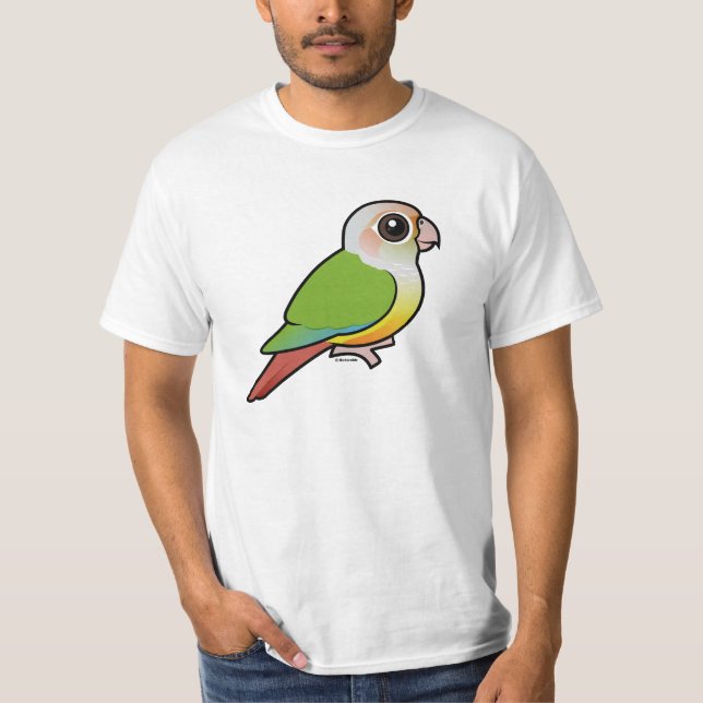 Birdorable kanel Grönt-varade fräck mot Conure Tee (Framsida)