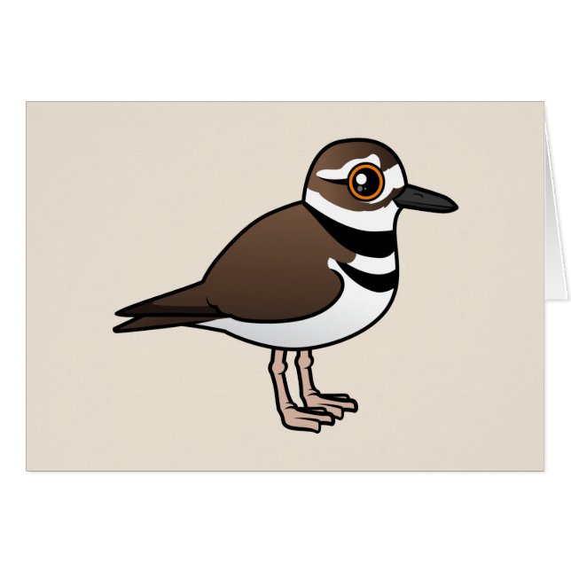 Birdorable Killdeer Hälsningskort (Framsidan Horizontal)