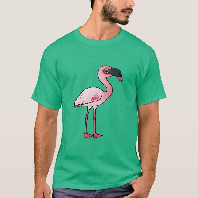 Birdorable Lesser Flamingo T Shirt (Framsida)