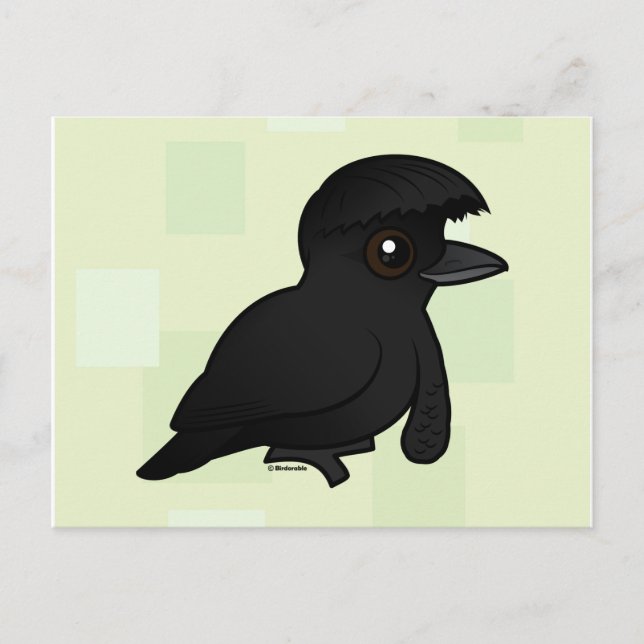 Birdorable Long-wattleed Umbrellabird Vykort (Framsida)