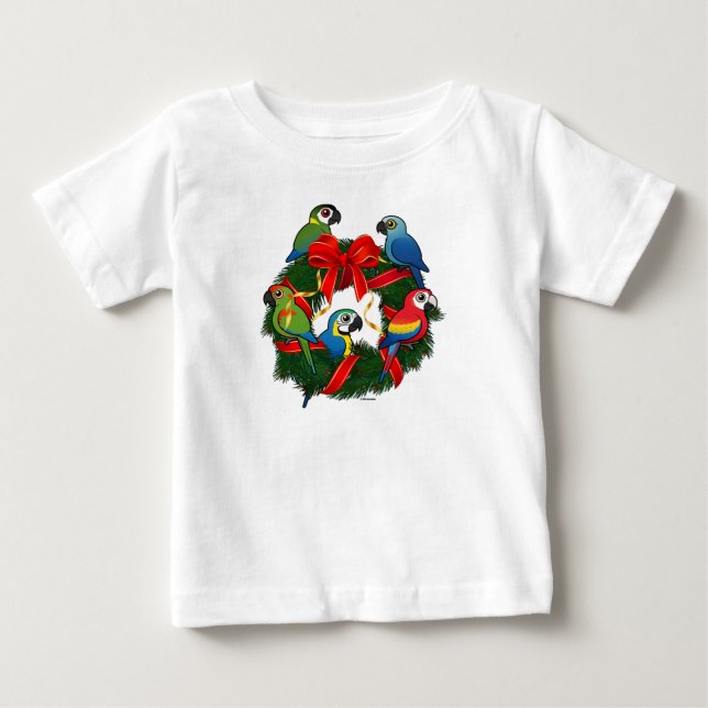Birdorable Macaws-julkrans Tee Shirt (Framsida)