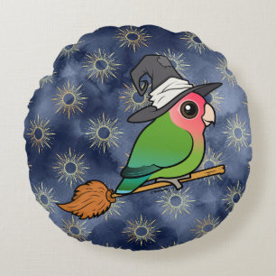 Birdorable Peach-face Lovebird Halloween Witch Rund Kudde