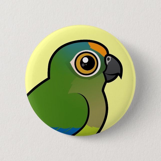 Birdorable Persika-beklädde parakiter Knapp (Framsida)
