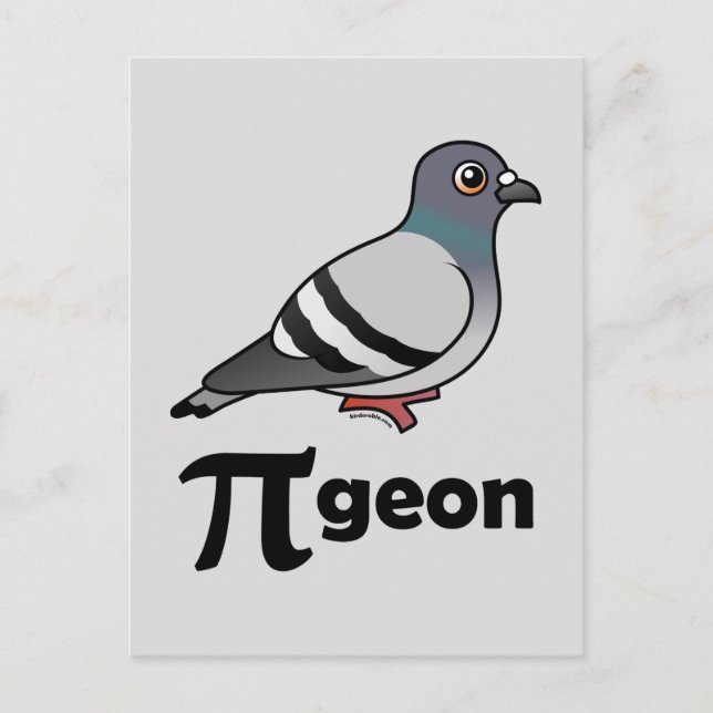 Birdorable PI-geon/Pigeon Pi Vykort (Framsida)