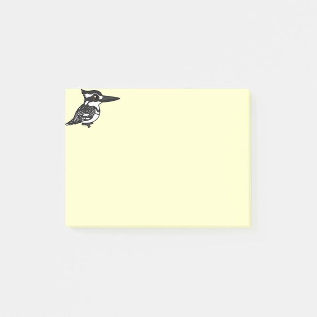 Birdorable Pied Kingfisher Post-it Block (Framsida)