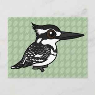 Birdorable Pied Kingfisher Vykort