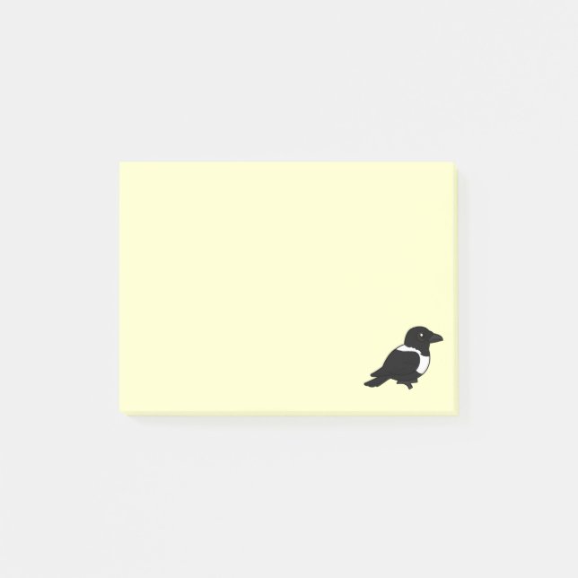 Birdorable Pied kråka Post-it Block (Framsida)