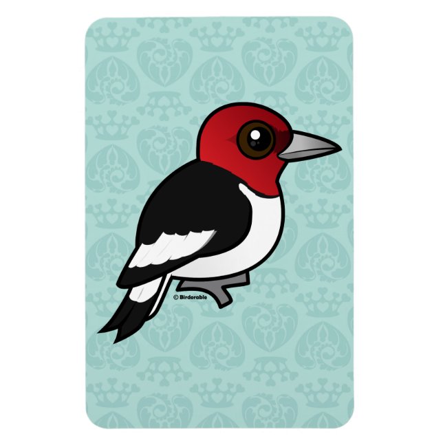 Birdorable Red-head Woodpecker Magnet (Vertikal)