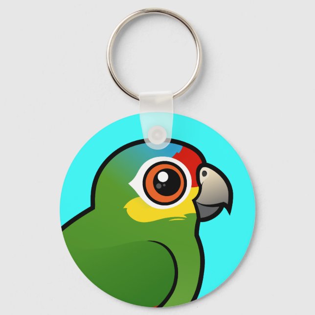Birdorable Red-Lored Parrot Nyckelring (Framsida)