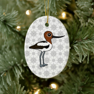 Birdorable Red-necked Avocet Cute Tecknad Bird Julgransprydnad Keramik