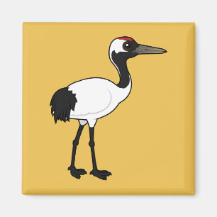 Birdorable Röd-krönade kranen Magnet