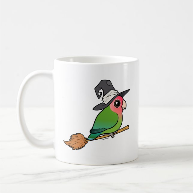 Birdorable Rosenäbbad dvärgparakit Halloween-häxa Kaffemugg (Vänster)