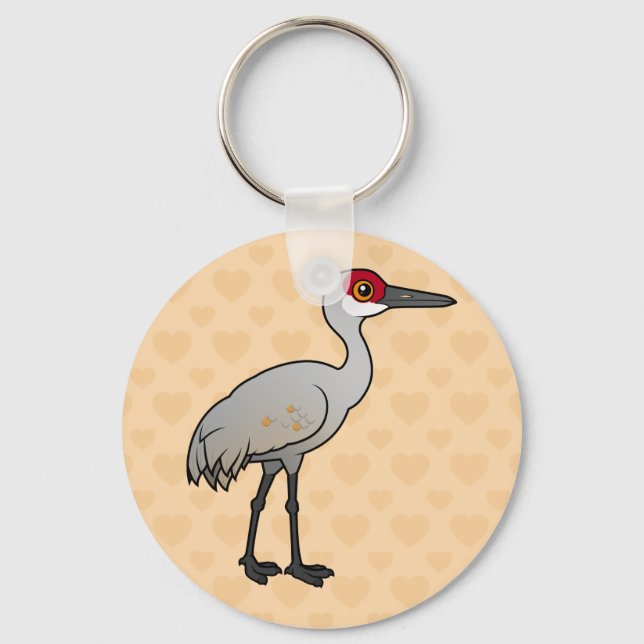 Birdorable Sandhill Crane Nyckelring (Framsida)