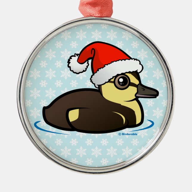 Birdorable Santa Duckling Julgransprydnad Metall (Framsidan)