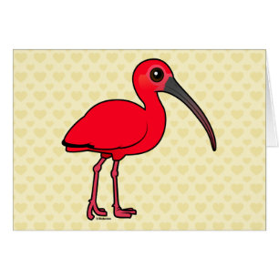 Birdorable scarlet Ibis Hälsningskort