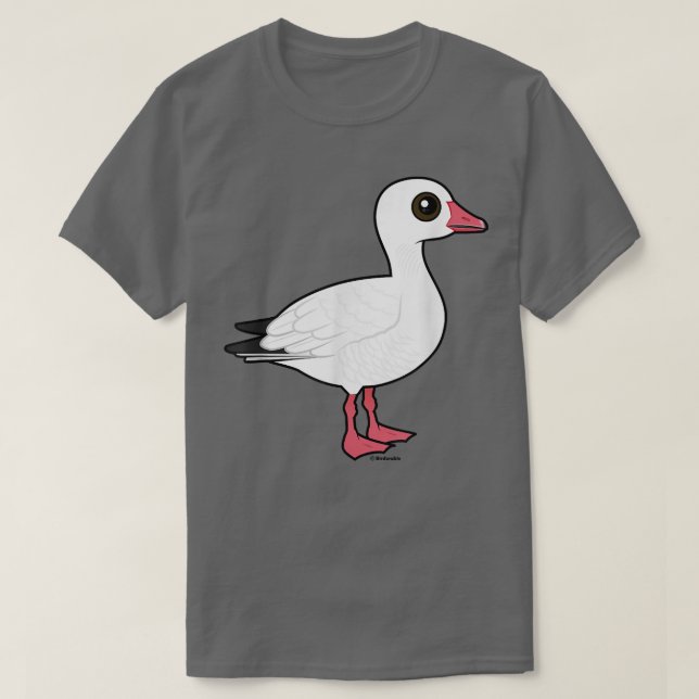 Birdorable Snö Goose Cute Tecknad Waterfowl Bird T Shirt (Design framsida)