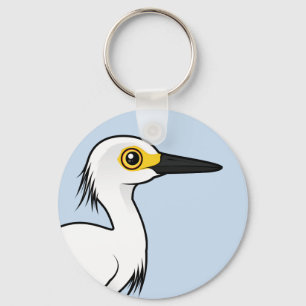 Birdorable snöig Egret Nyckelring