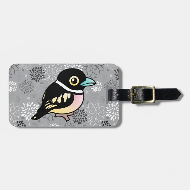 Birdorable Svart-och-gult Broadbill Bagagebricka (Horisontell Framsida)