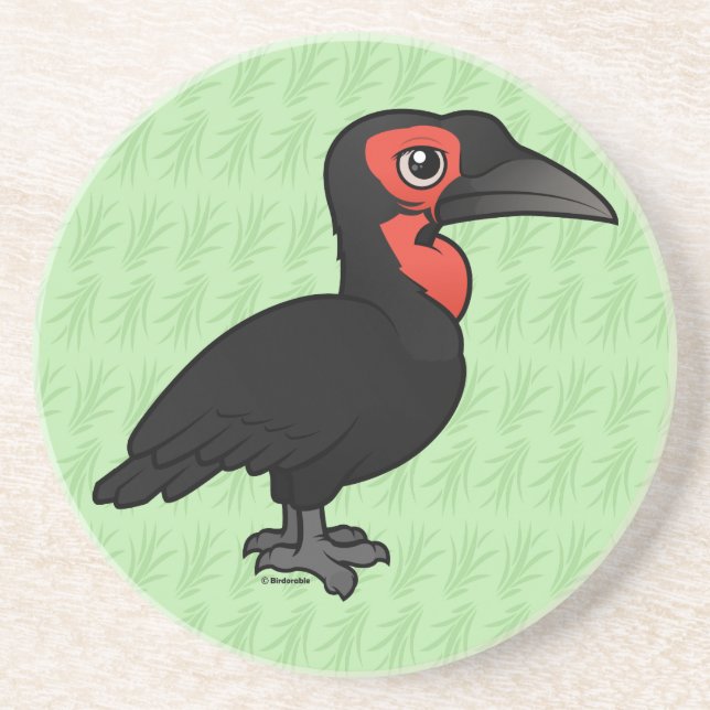 Birdorable sydlig slipad Hornbill Underlägg Sandsten (Framsidan)