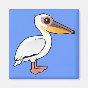 Birdorable underbar vitpelikan magnet