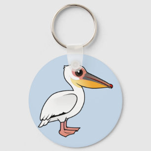 Birdorable underbar vitpelikan nyckelring