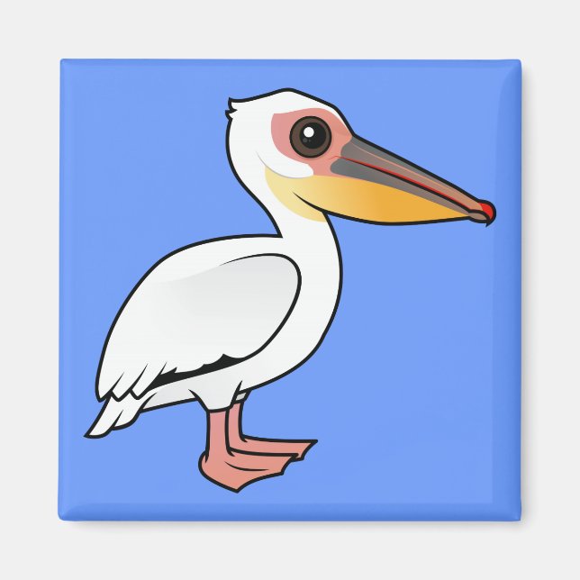 Birdorable Underbar White Pelican Magnet (Framsidan)