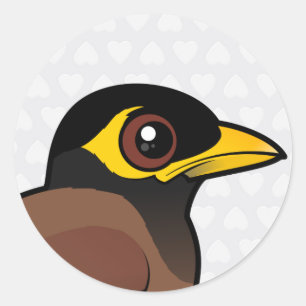 Birdorable vanligt Myna Runt Klistermärke
