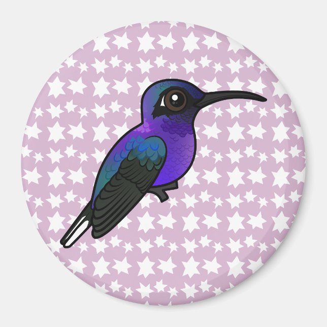 Birdorable Violet Sabrewing Hummingbird Magnet (Framsidan)
