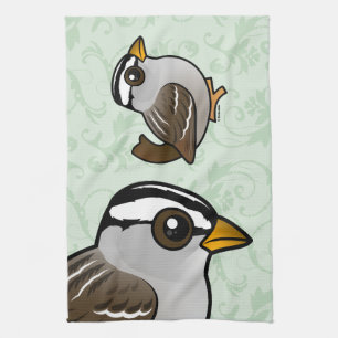 Birdorable Vit-krönade sparrowen Kökshandduk