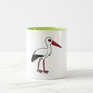 Birdorable vitStork Två-Tonad Mugg