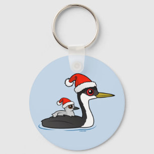Birdorable Western Grebe Santa Nyckelring