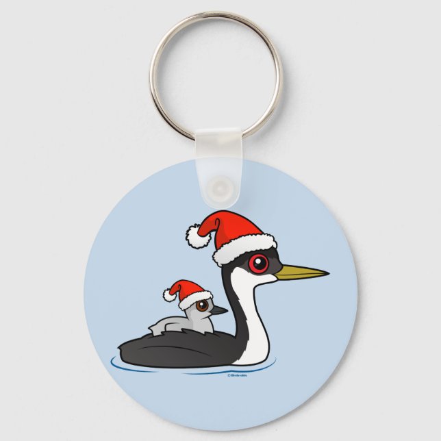 Birdorable Western Grebe Santa Nyckelring (Framsida)