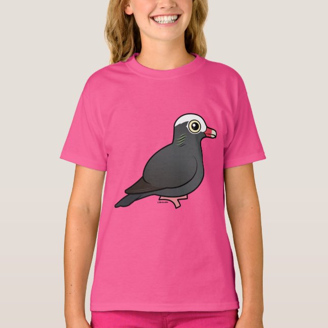 Birdorable White-kronad Pigeon T-shirt (Framsida)