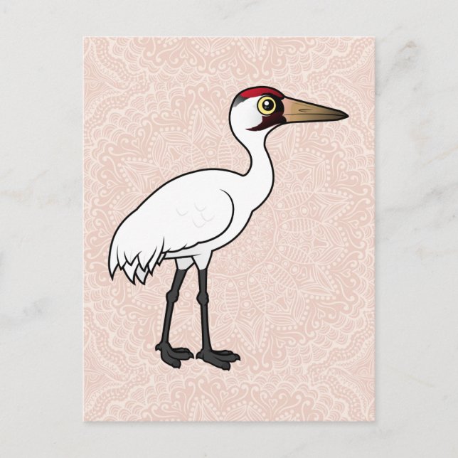 Birdorable WHoping Crane Vykort (Framsida)