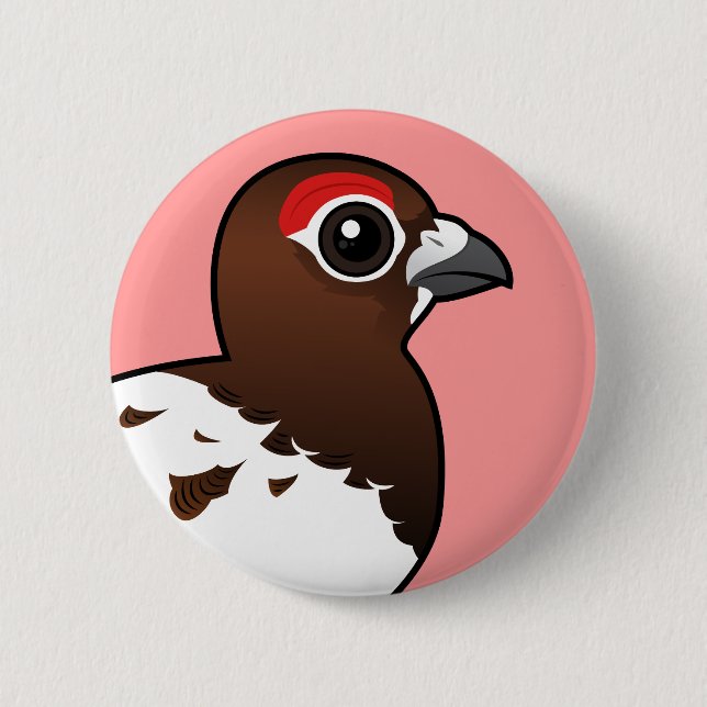 Birdorable Willow Ptarmigan, sommarhane Knapp (Framsida)