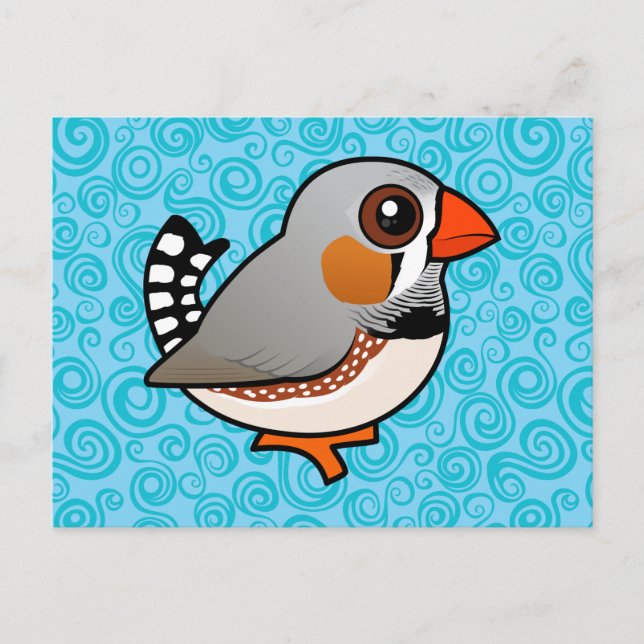 Birdorable Zebra Finch Vykort (Framsida)