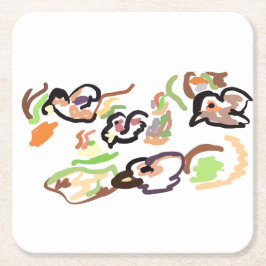 Birds and autumn underlägg papper kvadrat