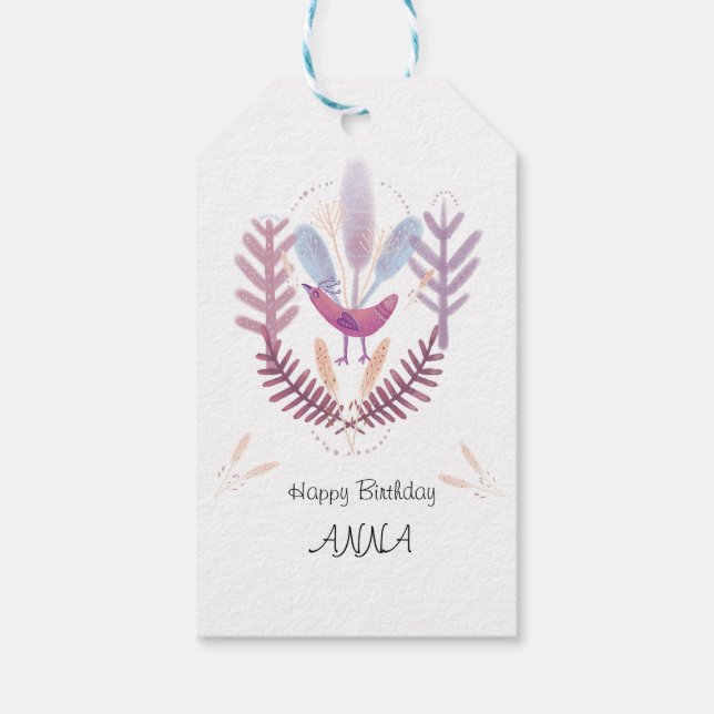 birds and plants  presentetikett (Baksidan)