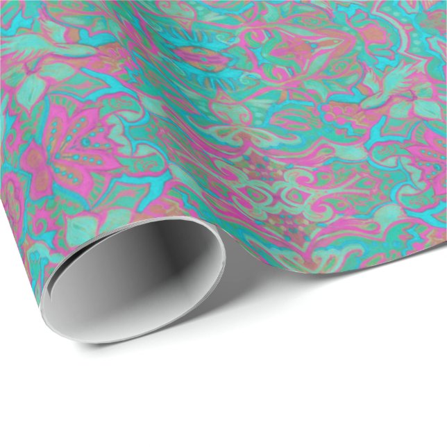 Birds Arabesque Bohemian Boho Turcos Mönster Presentpapper (Rullad Hörn)