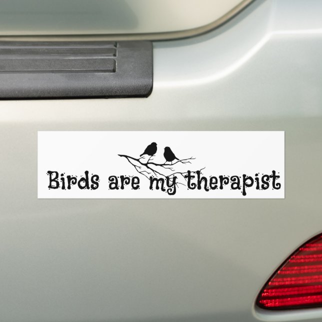 Birds are my Therapist Fun Quote Birder Bildekal (På Bil)